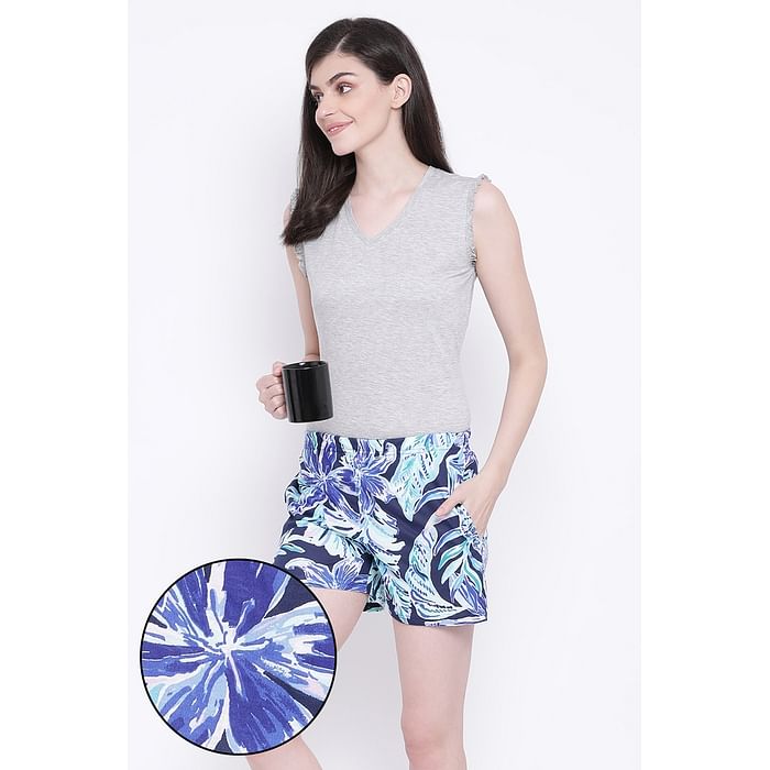 

Clovia Print Me Pretty Boxer Shorts in Multicolour- Cotton Rich - LB0174G19
