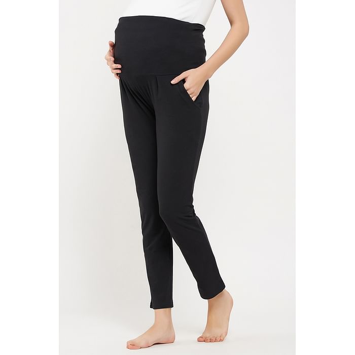 

Clovia Chic Basic Maternity Leggings in Black - Cotton - LB0195A13