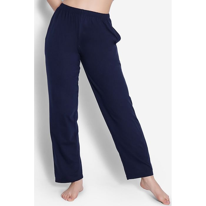 

Clovia Chic Basic Pyjama in Navy - 100% Cotton - LB5201P08