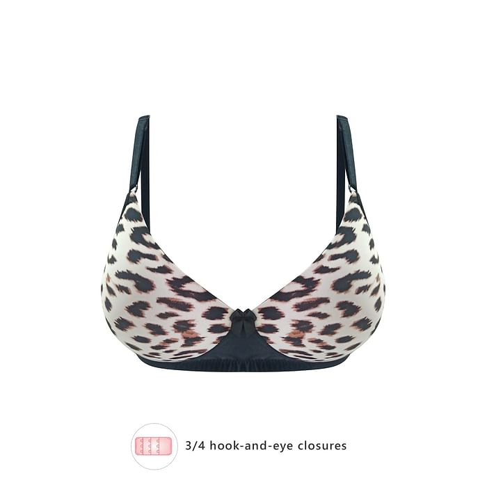 

Clovia Level 1 Push-Up Non-Wired Demi Cup Animal Print T-shirt Bra in Cream Colour - BR2023L24, Nude-colour