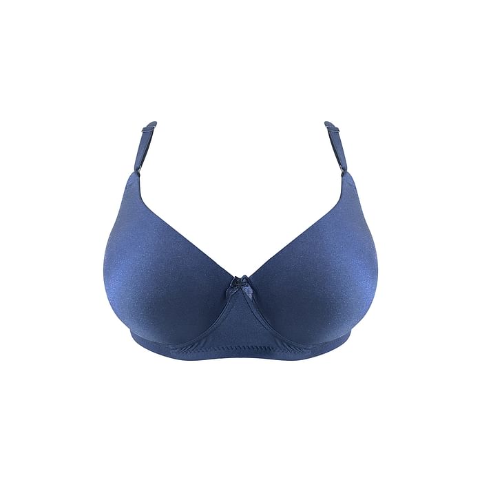

Clovia Level 1 Push-up Padded Non-Wired Demi Cup T-shirt Bra in Navy - BR2222J08