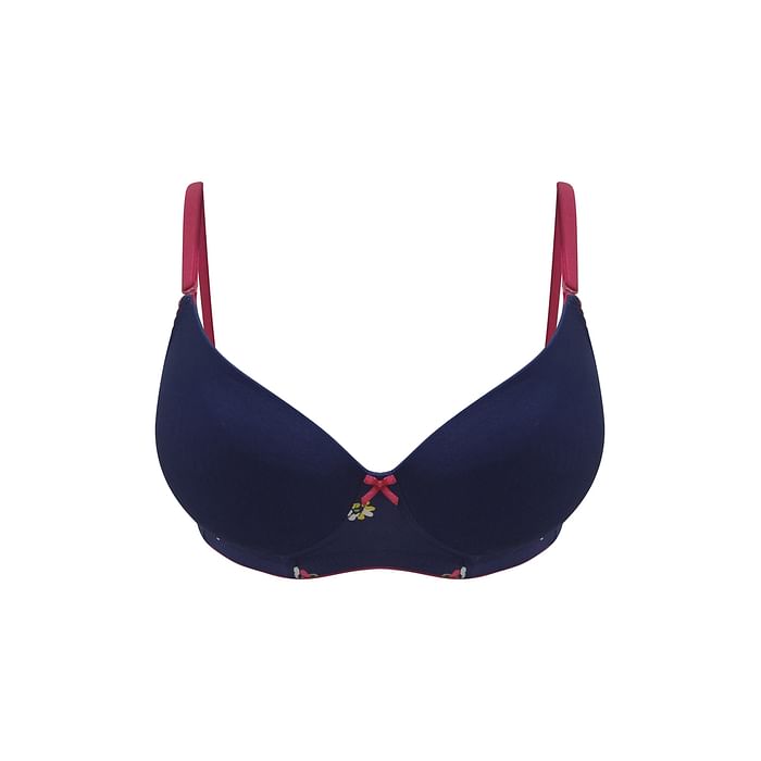 

Clovia Level 1 Push-Up Underwired Demi Cup Multiway T-shirt Bra in Navy - BR2222A08