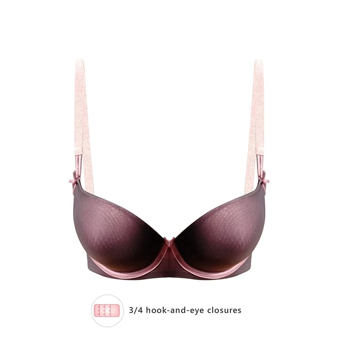 

Clovia Level 2 Push-up Underwired Demi Cup T-shirt Bra in Dark Brown - BR2279P06