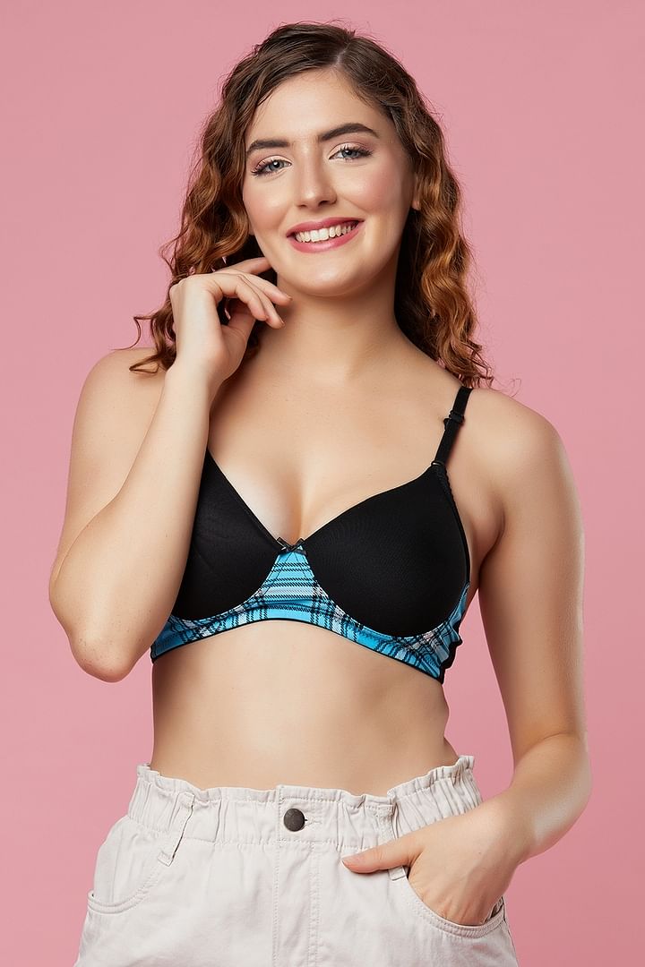 Buy Padded Non-Wired Demi Cup T-shirt Bra in Green - 100% Cotton Online  India, Best Prices, COD - Clovia - BR1581D17