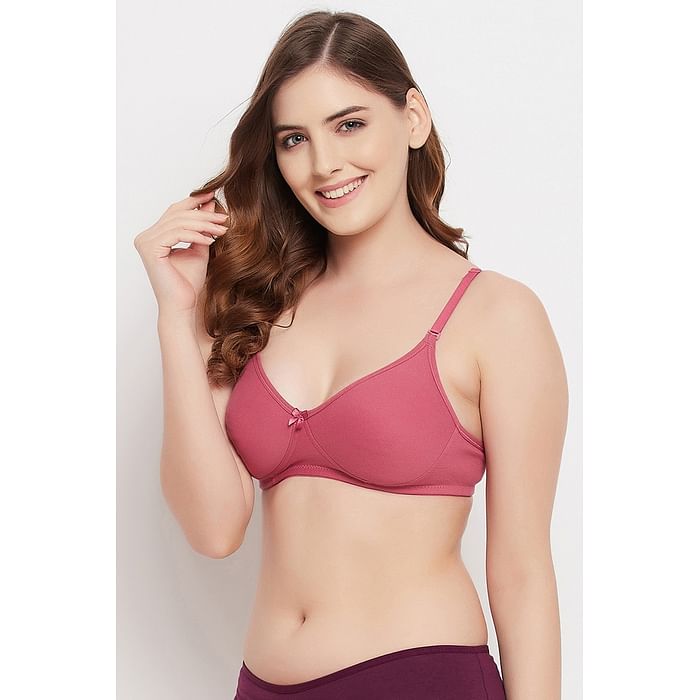 

Clovia Lightly Padded Non-Wired Full Cup Multiway T-shirt Bra in Blush Pink - Cotton Rich - BR1662A22, Light pink