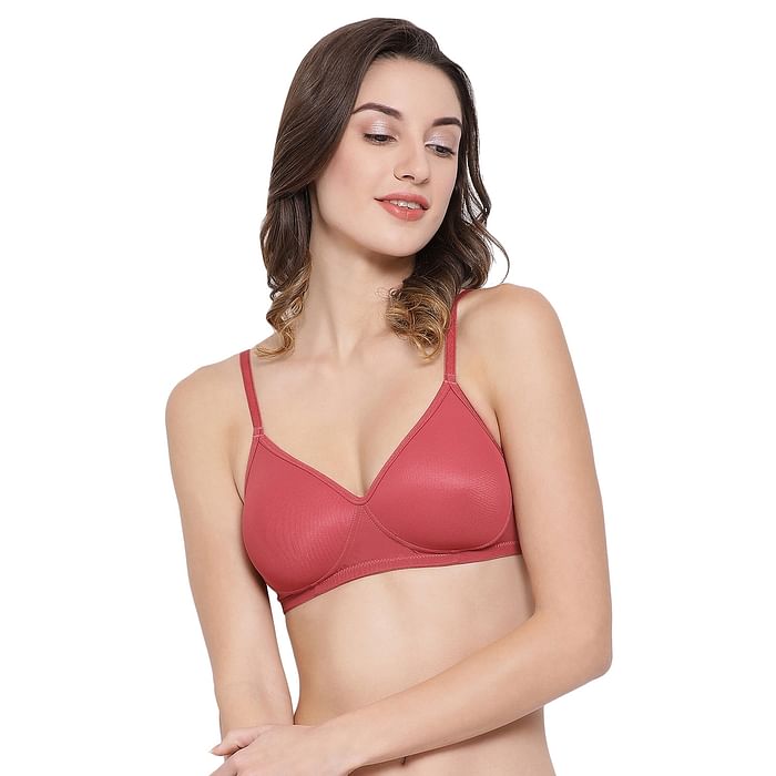 

Clovia Lightly Padded Non-Wired Multiway T-Shirt Bra - BR1480A22, Light pink