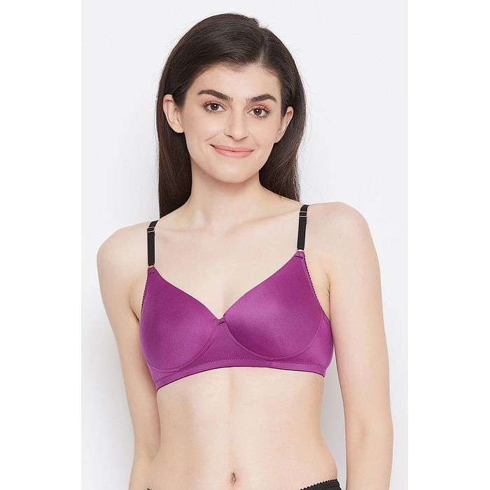 

Clovia Padded Non-Wired Full Cup T-shirt Bra in Purple - BR1644R12, Lavender