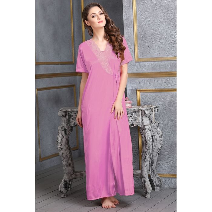 

Clovia Long Satin Robe - NSM283P26