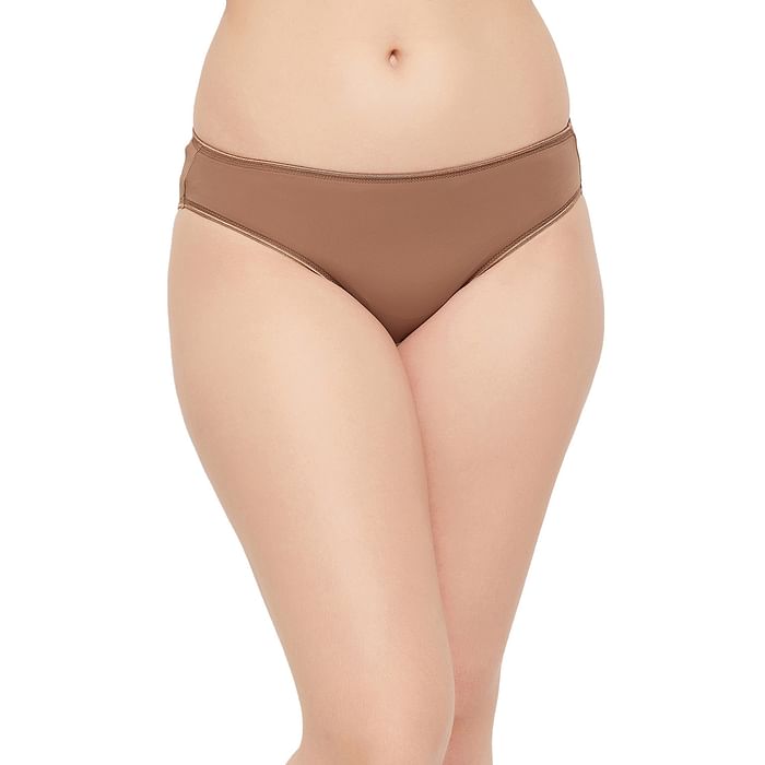 

Clovia Low Waist Bikini Panty in Almond Colour - PN3496B24, Nude-colour