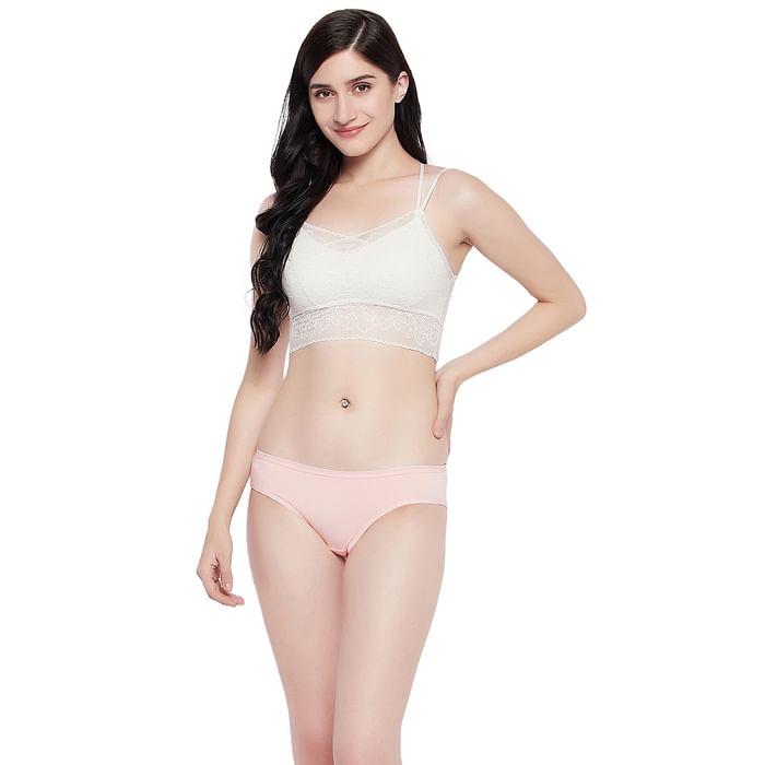

Clovia Low Waist Bikini Panty in Baby Pink - Cotton - PN3211C22, Light pink
