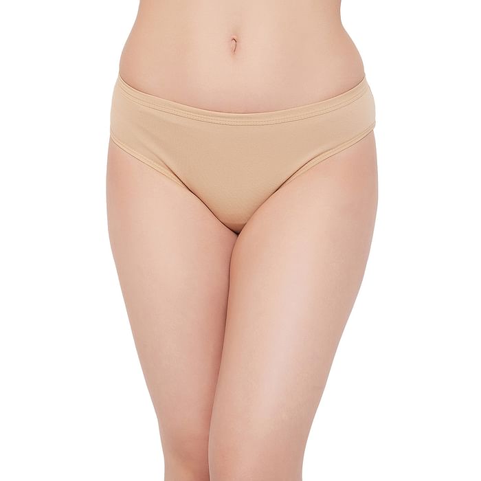 

Clovia Low Waist Bikini Panty in Beige - Cotton - PN1219A24, Nude-colour