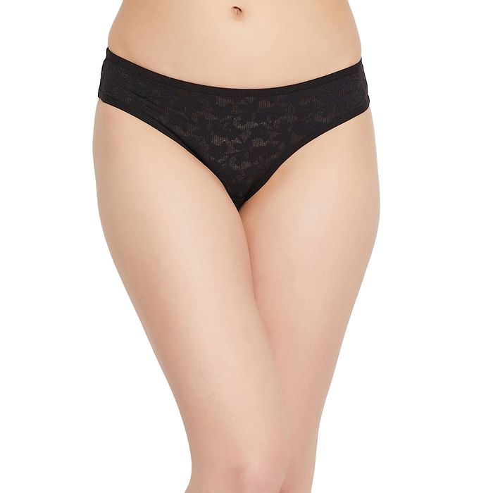 

Clovia Low Waist Bikini Panty in Black - Lace - PN0486P13