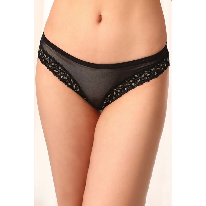 

Clovia Low Waist Bikini Panty in Black - Lace - PN3451E13