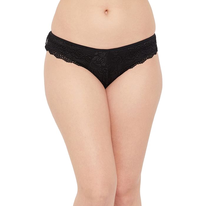 

Clovia Low Waist Bikini Panty in Black - Lace - PN2602A13