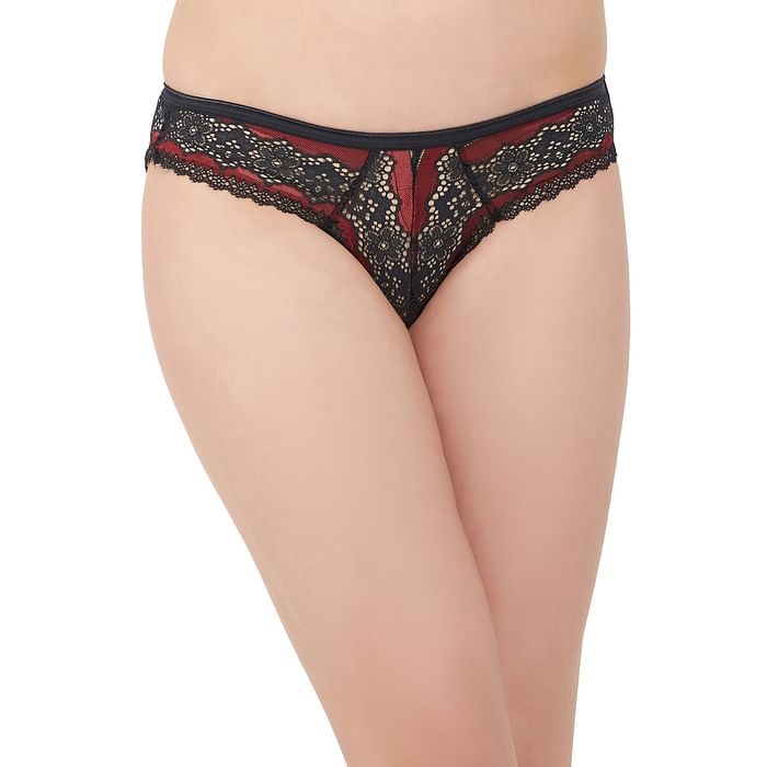 

Clovia Low Waist Bikini Panty in Black - Lace - PN2602B13