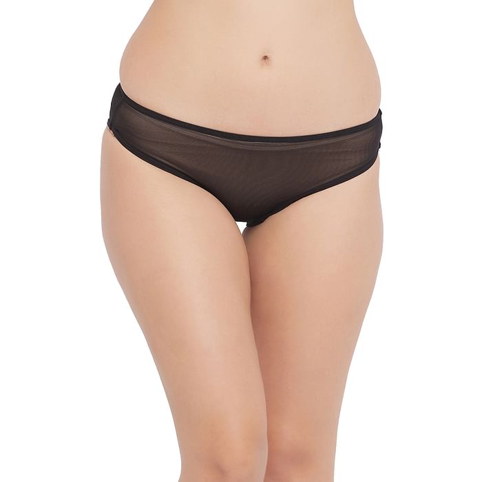 

Clovia Low Waist Bikini Panty in Black - PN5101O13