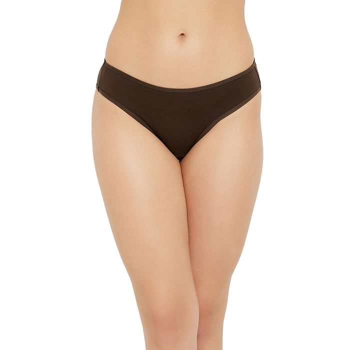 

Clovia Low Waist Bikini Panty in Brown - Cotton - PN1219A06