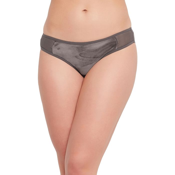 

Clovia Low Waist Bikini Panty in Dark Grey - PN3460A05