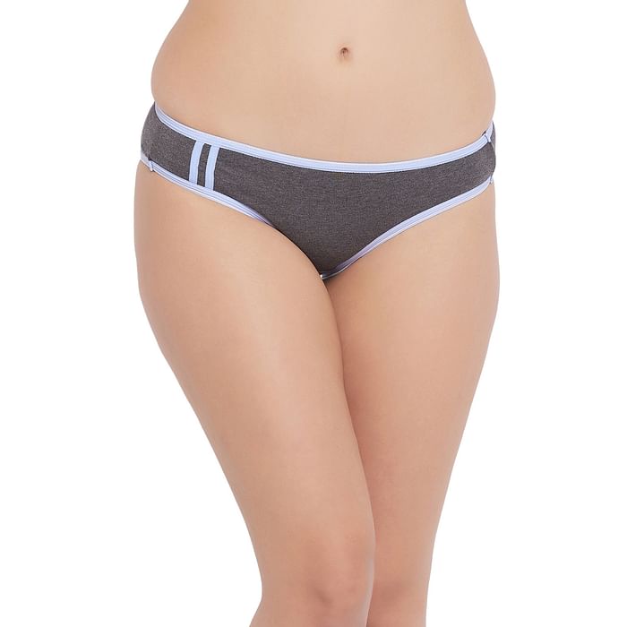 

Clovia Low Waist Bikini Panty in Dark Grey - Cotton - PN3408B05