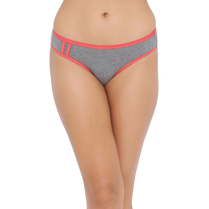 

Clovia Low Waist Bikini Panty in Dark Grey - Cotton - PN3408G05