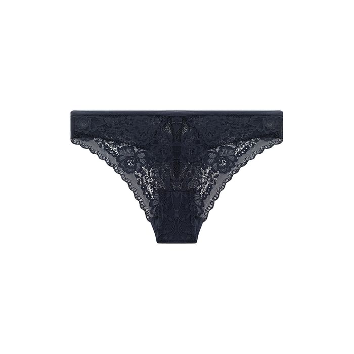 

Clovia Low Waist Bikini Panty in Dark Grey - Lace - PN2602A05