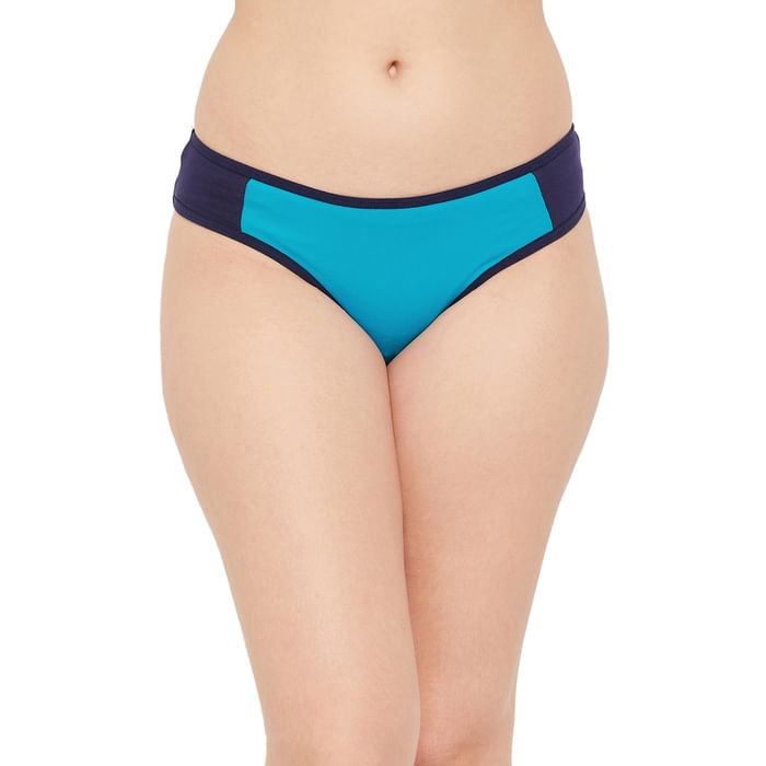 

Clovia Low Waist Colourblocked Bikini Panty in Navy Blue - Cotton - PN0724A08