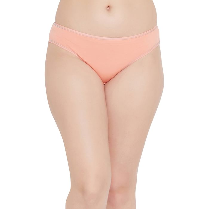 

Clovia Low Waist Bikini Panty in Peach Colour - Cotton - PN3326P34