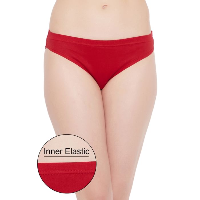 

Clovia Low Waist Bikini Panty in Red - Cotton - PN2940P04