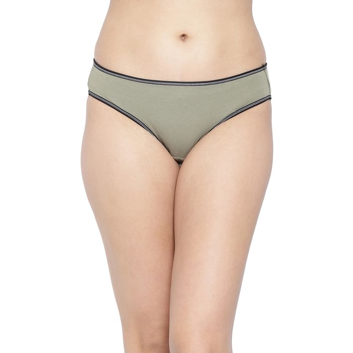 

Clovia Low Waist Bikini Panty in Sage Green - Cotton - PN2557A11, Light green
