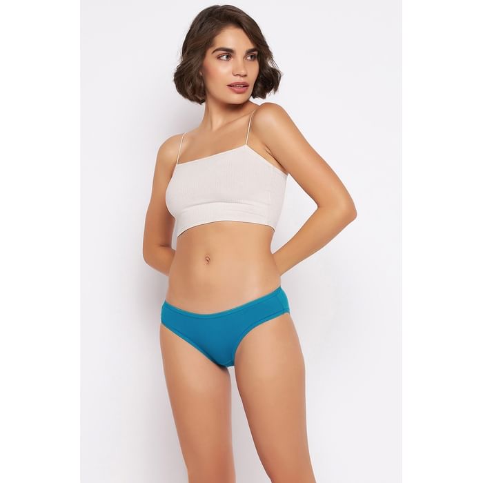 

Clovia Low Waist Bikini Panty in Turquoise Blue - Cotton - PN3211B03, Light blue