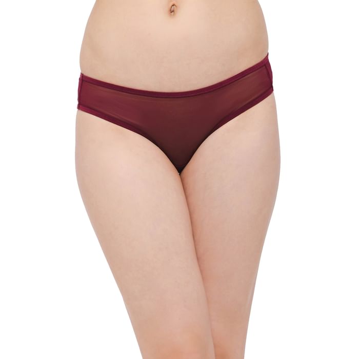 

Clovia Low Waist Bikini Panty in Wine Colour - PN3451C15, Purple
