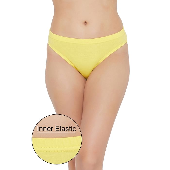 

Clovia Low Waist Bikini Panty in Yellow - Cotton - PN2940P02, Light yellow