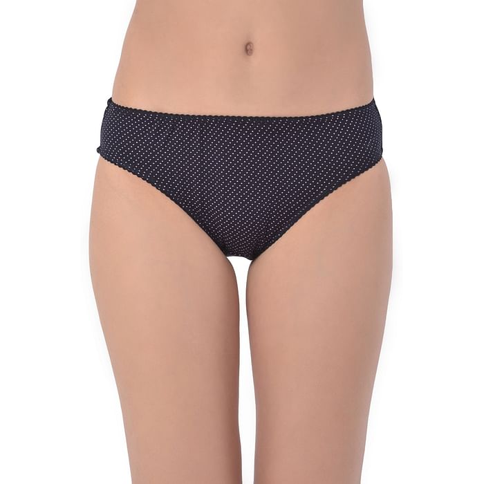 

Clovia Low Waist Bikini Polka Print Panty in Navy - Cotton - PN3465F08