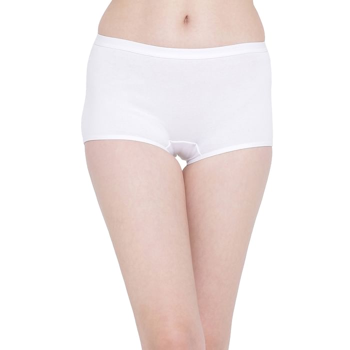 

Clovia Low Waist Boyshorts in White - Cotton - PN2616P18