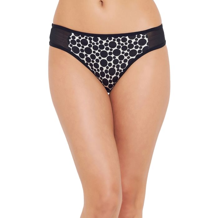 

Clovia Low Waist Dot Print Bikini Panty in Black - PN3460B13