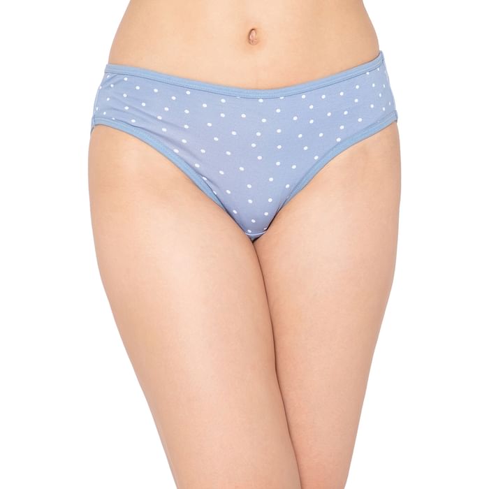 

Clovia Low Waist Dot Print Bikini Panty in Light Grey - Cotton - PN3380H01