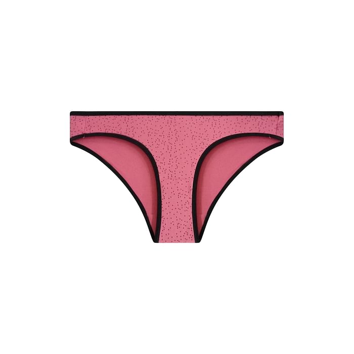 

Clovia Low Waist Dot Print Bikini Panty in Rouge Pink - Cotton - PN3380F14