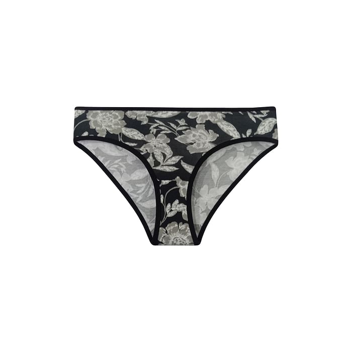 

Clovia Mid Waist Floral Print Bikini Panty in Black - Cotton - PN3467E13