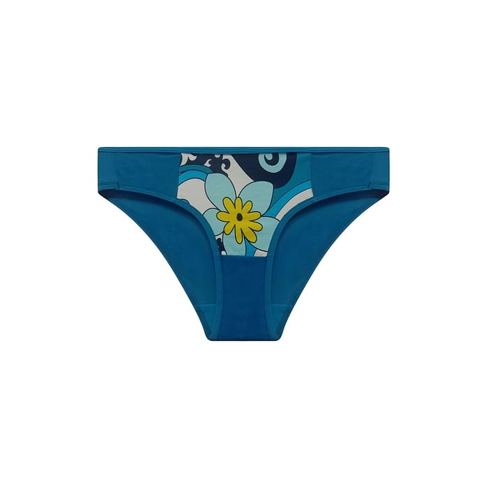 

Clovia Low Waist Floral Print Bikini Panty in Cobalt Blue - PN3460A03, Light blue