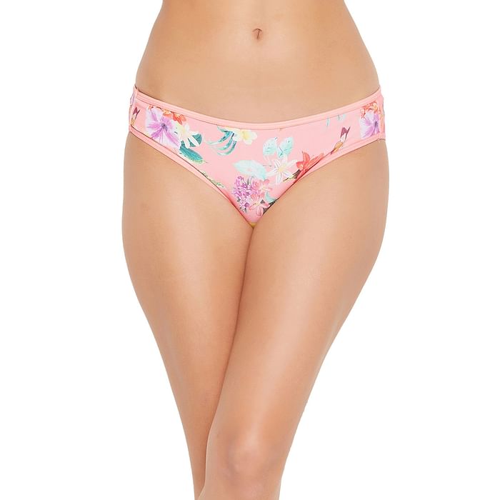 

Clovia Low Waist Floral Print Bikini Panty in Peach Colour - Cotton - PN3380C34, Teal
