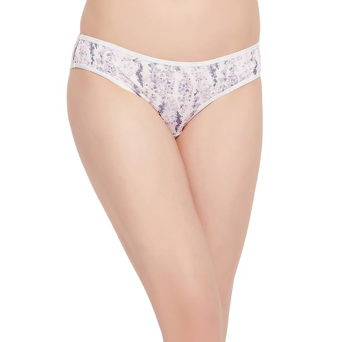

Clovia Low Waist Printed Bikini Panty in White - PN2810K18
