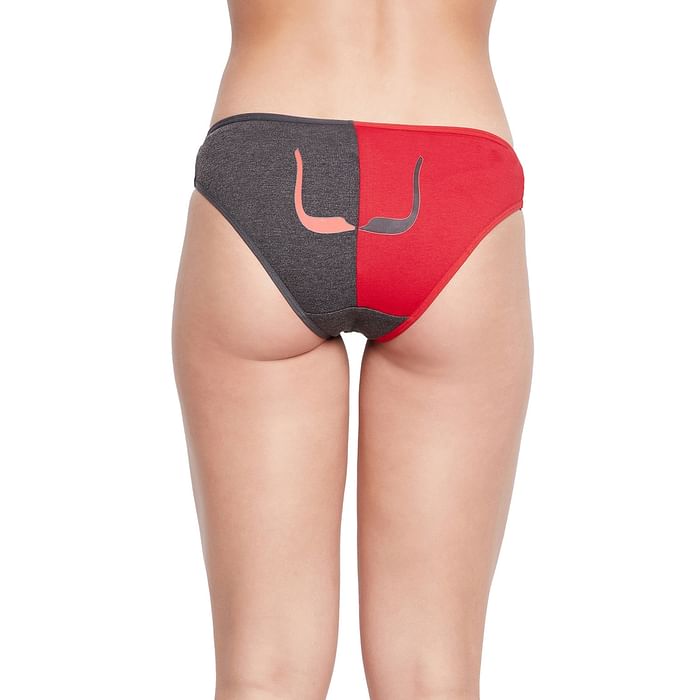 

Clovia Low Waist Graphic Print Bikini Panty in Red - Cotton - PN3377A04