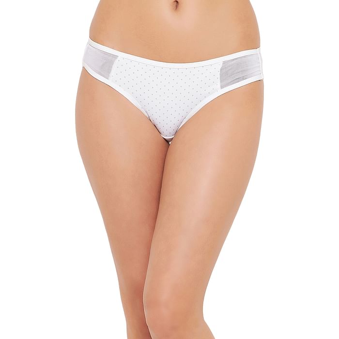

Clovia Low Waist Heart Print Bikini Panty in White - PN3460A18