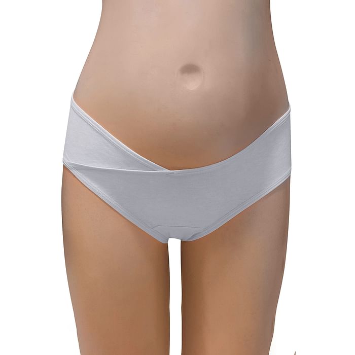 

Clovia Low Waist Maternity Hipster Panty in White - Cotton - PN3470P18