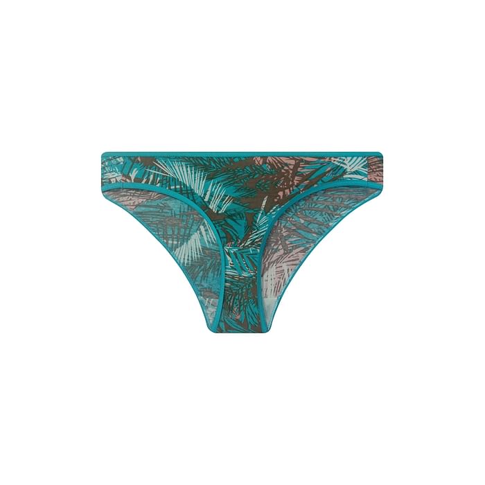 

Clovia Low Waist Leaf Print Bikini Panty in Turquoise Blue - Cotton - PN3380A03, Light blue