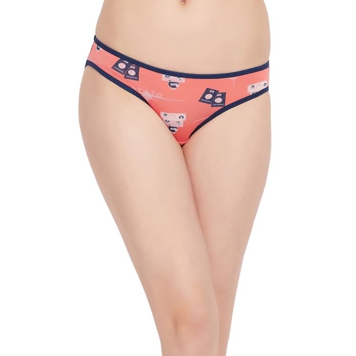 

Clovia Low Waist Passport Print Bikini Panty in Orange - Cotton - PN3380C16