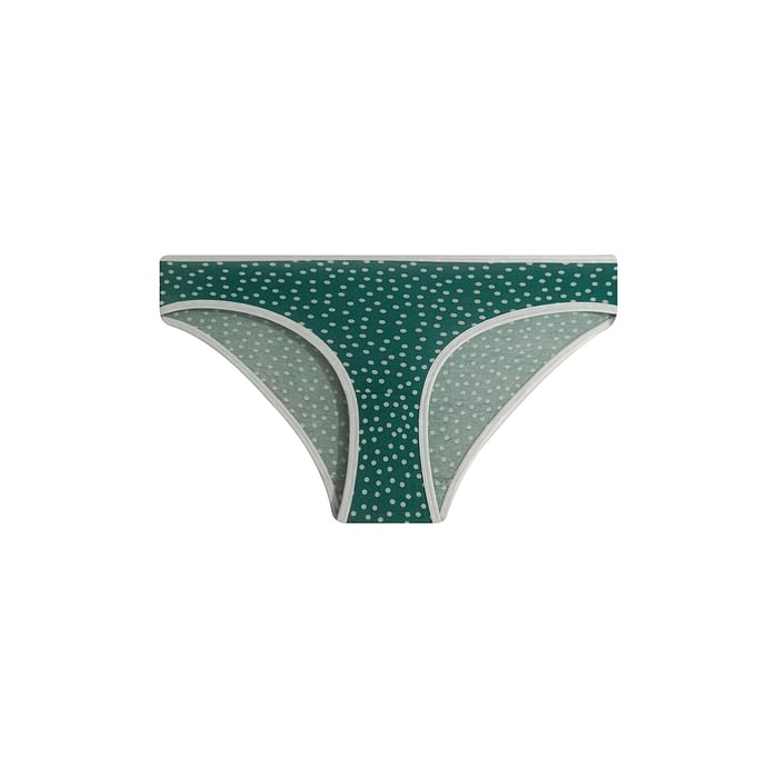 

Clovia Low Waist Polka Dot Print Bikini Panty in Dark Green - Cotton - PN3380A17