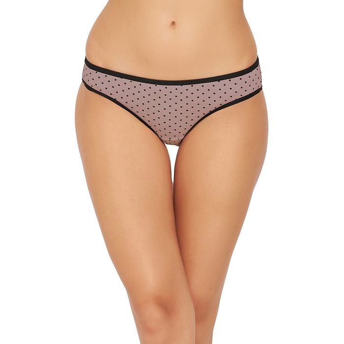 

Clovia Low Waist Polka Dot Print Bikini Panty in Nude Colour - Cotton - PN3380A24