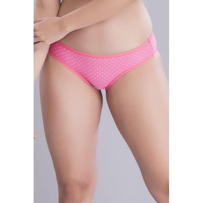 

Clovia Low Waist Polka Print Bikini Panty in Rose Pink - PN2810P14