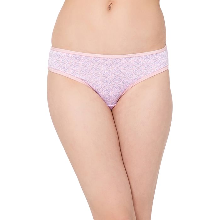 

Clovia Low Waist Printed Bikini Panty in Baby Pink - PN2810E22, Light pink